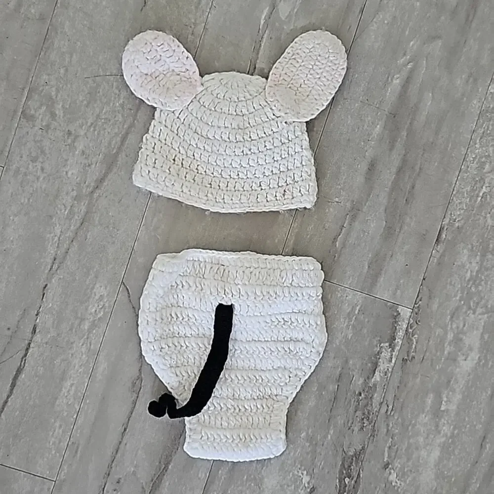 Lot of Two Newborn Baby Photo Shoot Outfits Halloween Costumes Easter Bunny